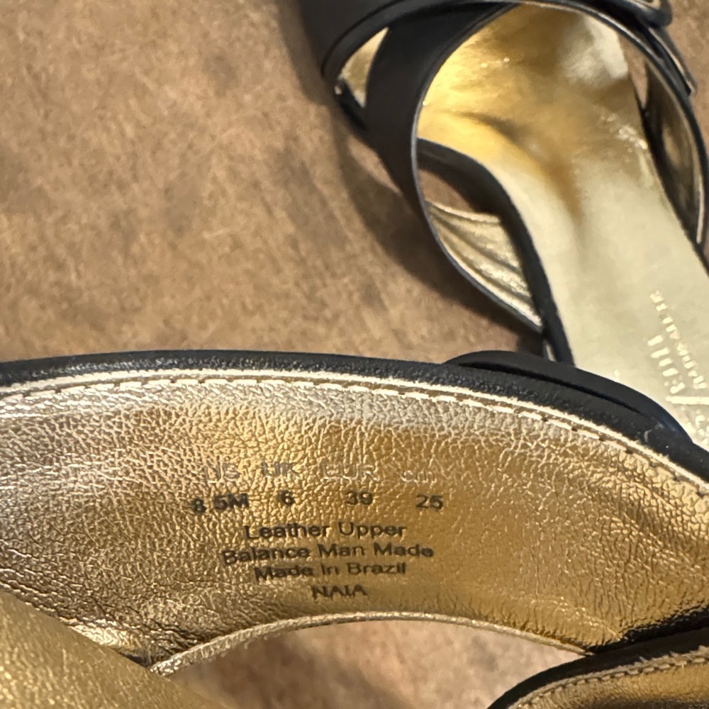 Naturalizer Black Sandals with Gold Buckle - Picture 2 of 4